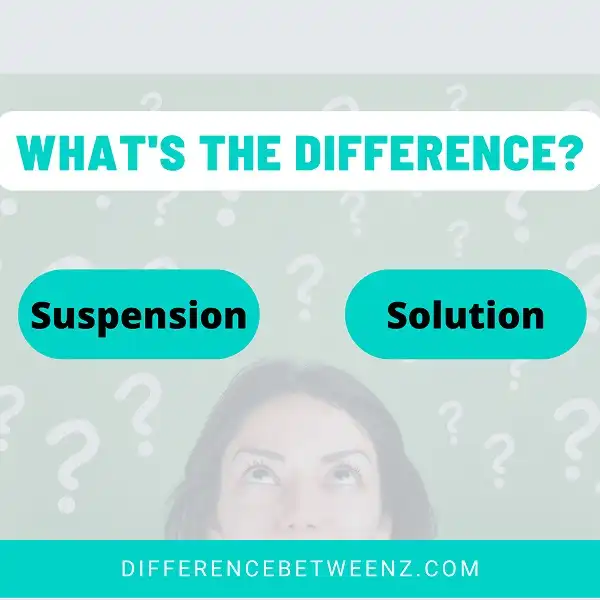 Difference between Suspension and Solution