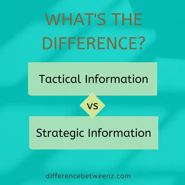 Difference between Tactical and Strategic Information
