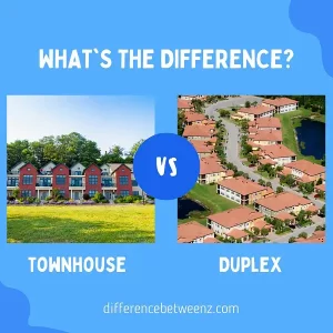 Difference between Townhouse and Duplex