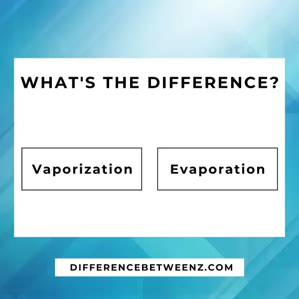 Difference between Vaporization and Evaporation