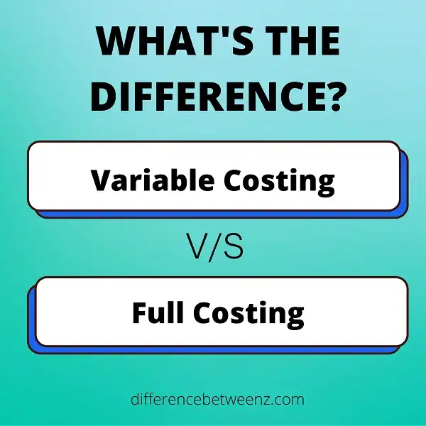 Difference between Variable Costing and Full Costing