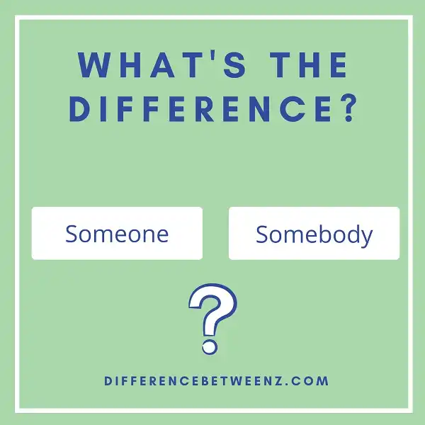 Differences between Someone and Somebody