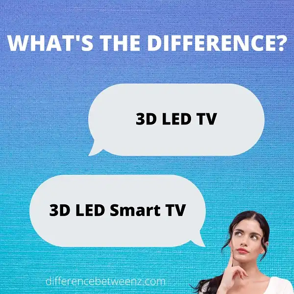 Difference between 3D LED TV and 3D LED Smart TV