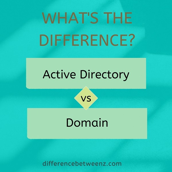 Difference between Active Directory and Domain