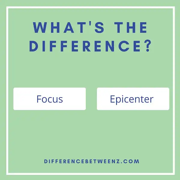 Difference between Focus and Epicenter