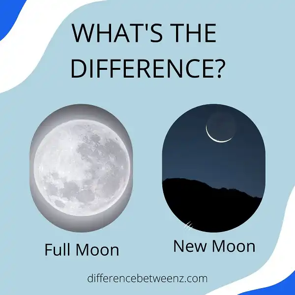 Difference between Full Moon and New Moon - Difference Betweenz