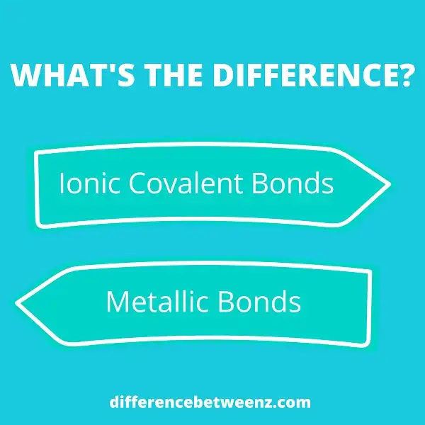 Difference between Ionic Covalent and Metallic Bonds - Difference Betweenz