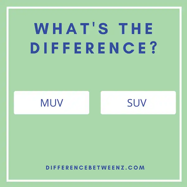 Difference between MUV and SUV