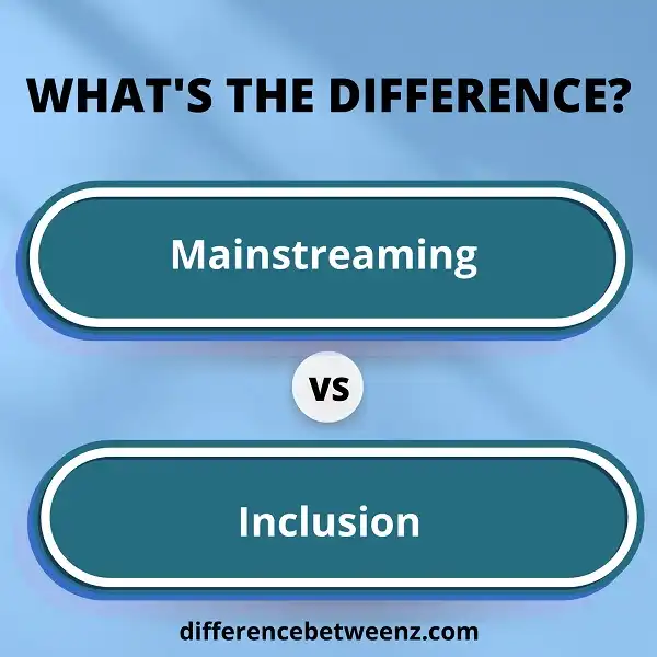 Difference between Mainstreaming and Inclusion