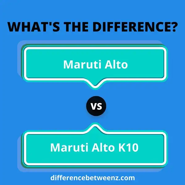 Difference between Maruti Alto and Maruti Alto K10