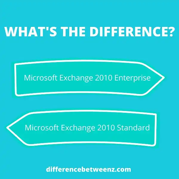 Difference between Microsoft Exchange 2010 Enterprise and Standard
