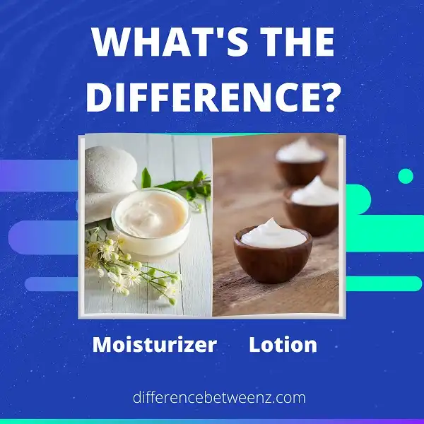 Difference between Moisturizer and Lotion - Difference Betweenz