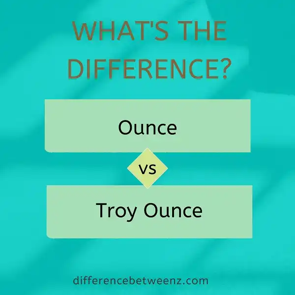 Difference between Ounce and Troy Ounce