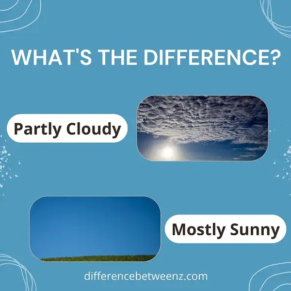 Difference between Partly Cloudy and Mostly Sunny