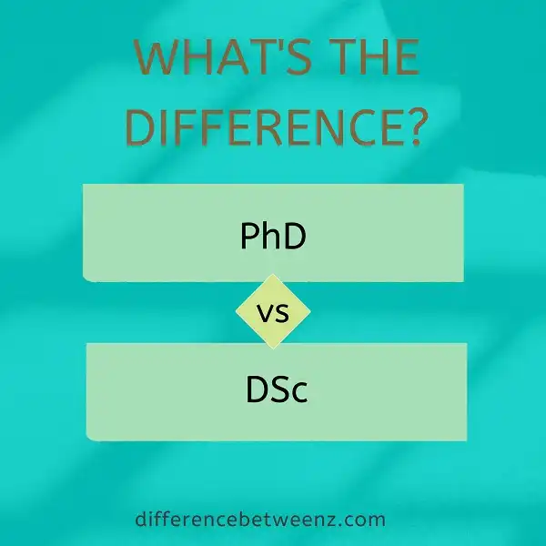 Difference between PhD and DSc