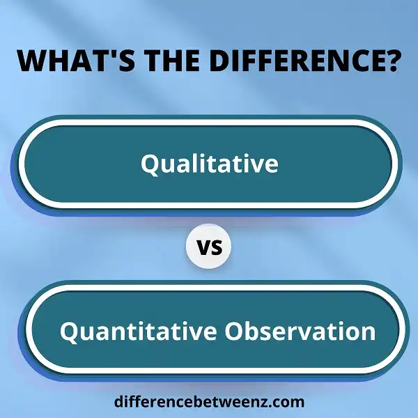 Difference between Qualitative and Quantitative Observation