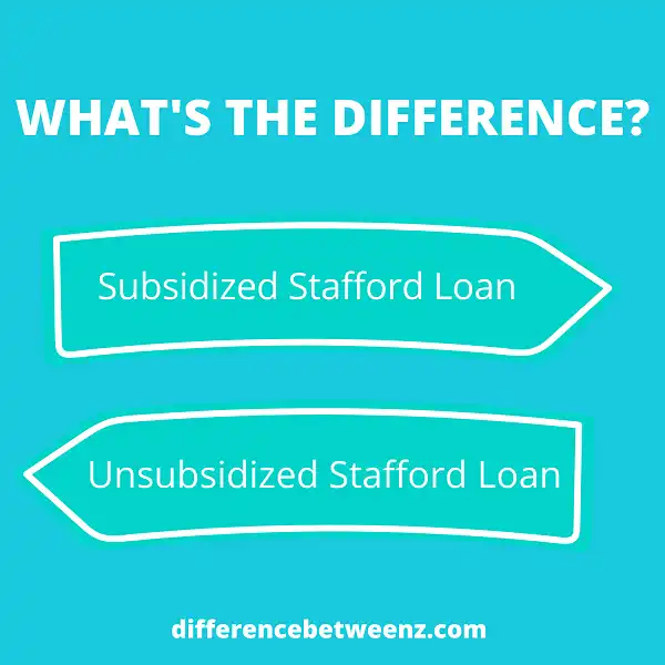 Difference between Subsidized and Unsubsidized Stafford Loan