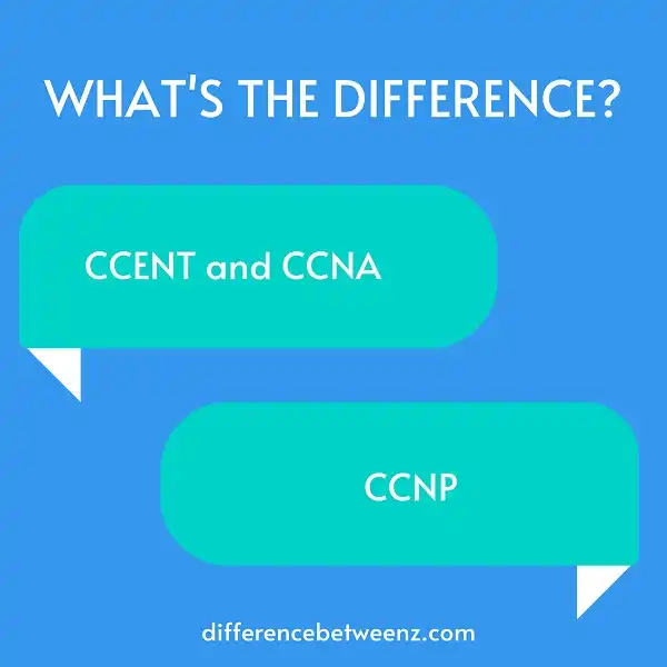 Difference between CCENT and CCNA and CCNP