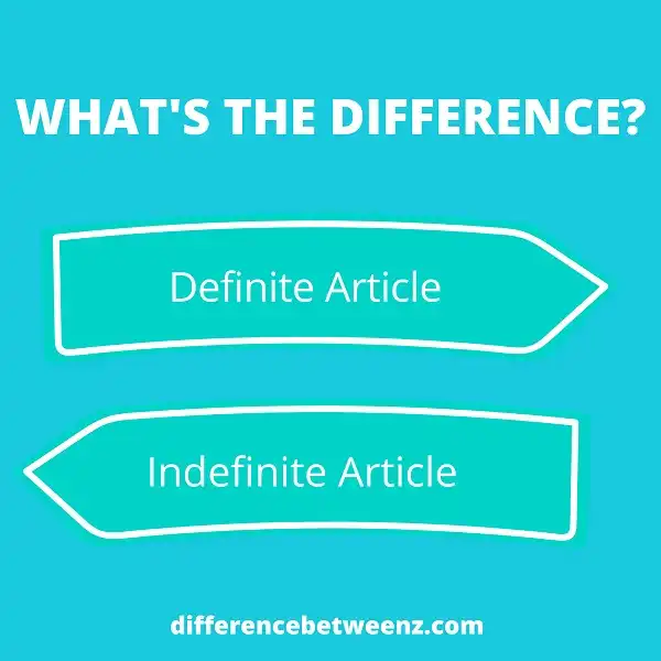 Difference between Definite and Indefinite Articles