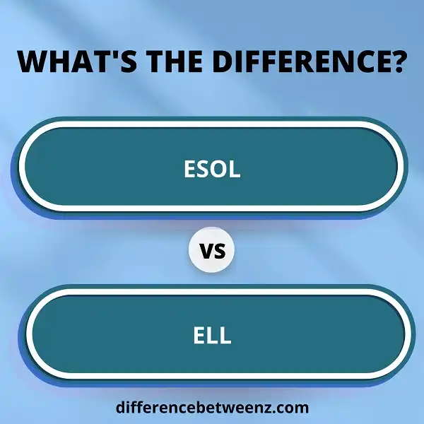 Difference between ESOL and ELL