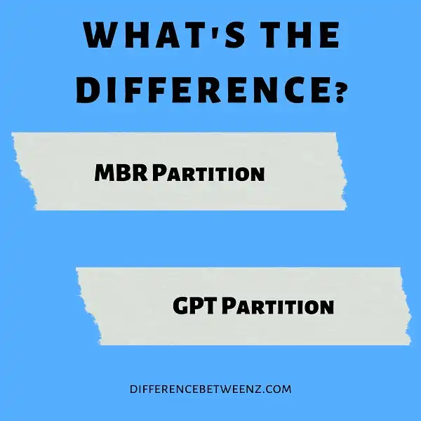 Difference between MBR and GPT Partition