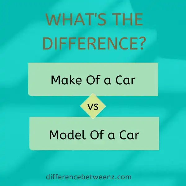 Difference between Make and Model Of a Car