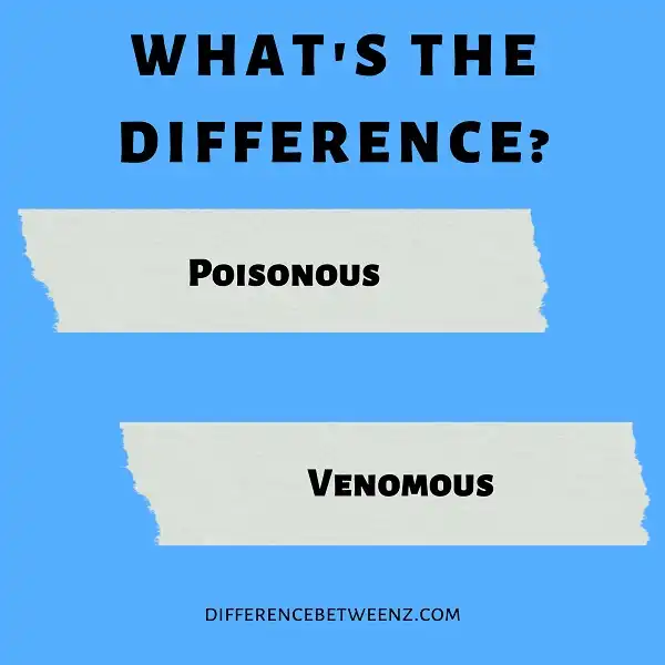 Difference between Poisonous and Venomous