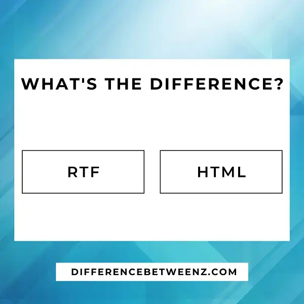 Difference between RTF and HTML