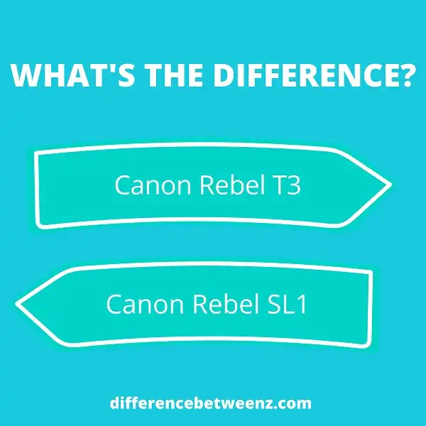 Difference between Canon Rebel T3 and Rebel SL1