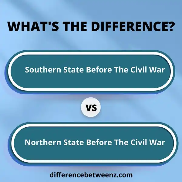Difference between Southern and Northern States Before The Civil War