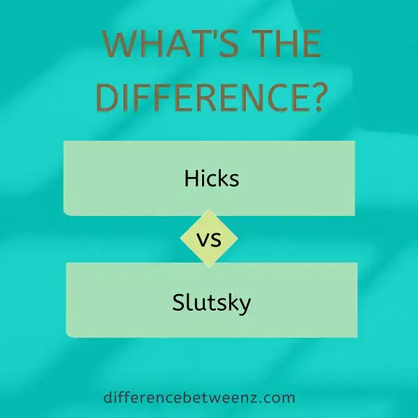 Differences between Hicks and Slutsky
