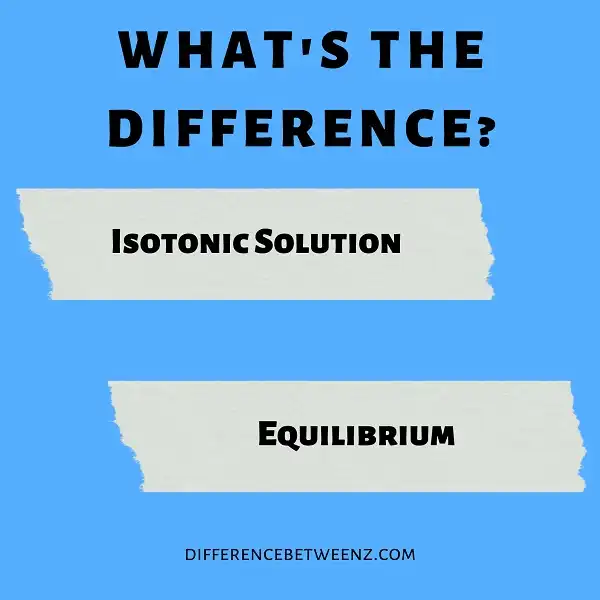 Differences between Isotonic Solution and Equilibrium