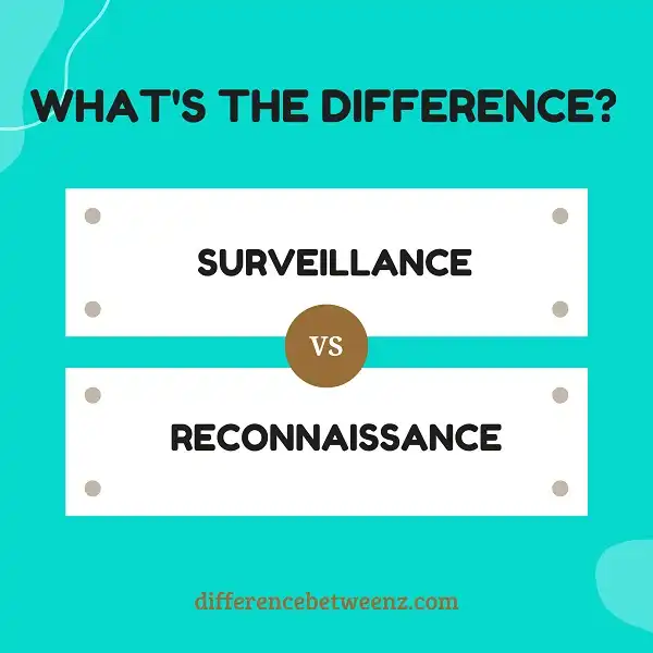 Differences between Surveillance and Reconnaissance
