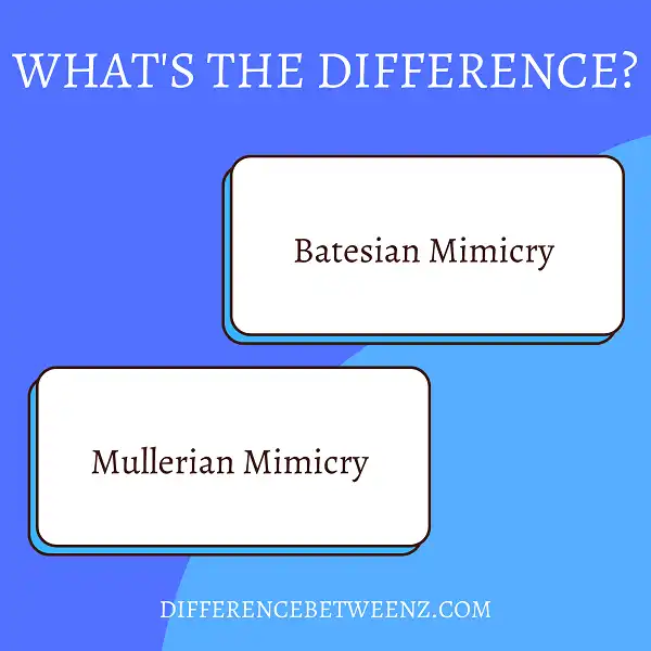 Difference between Batesian and Mullerian Mimicry