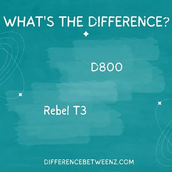 Difference between D800 and Rebel T3