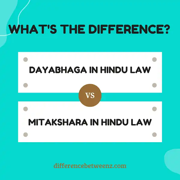 Difference between Dayabhaga and Mitakshara in Hindu Law