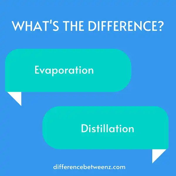 Difference between Evaporation and Distillation