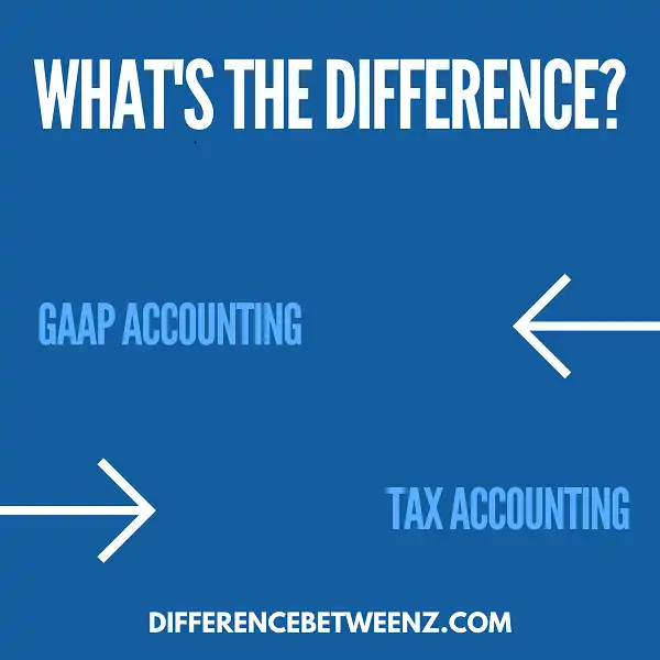 Difference between GAAP Accounting and Tax Accounting