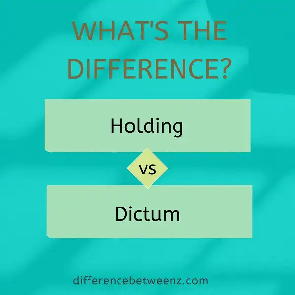 Difference between Holding and Dictum
