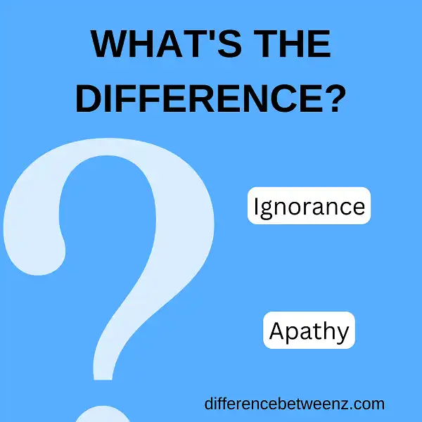 Difference between Ignorance and Apathy