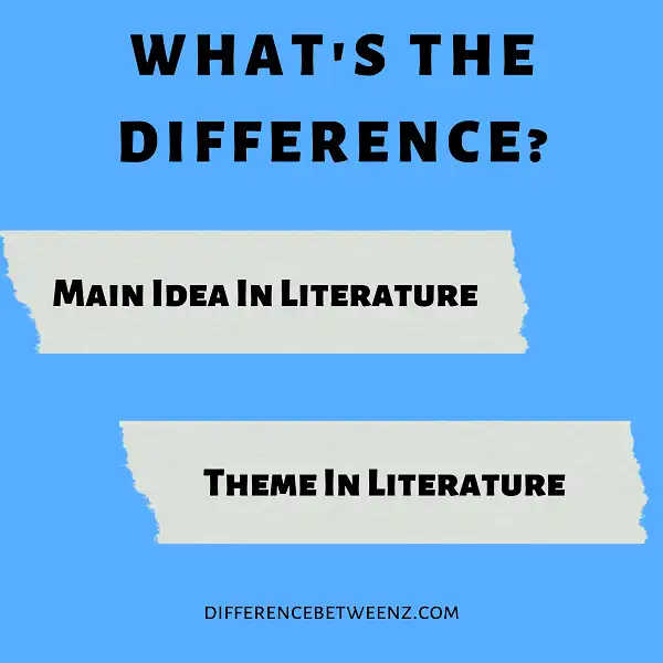 Difference between Main Idea and Theme In Literature