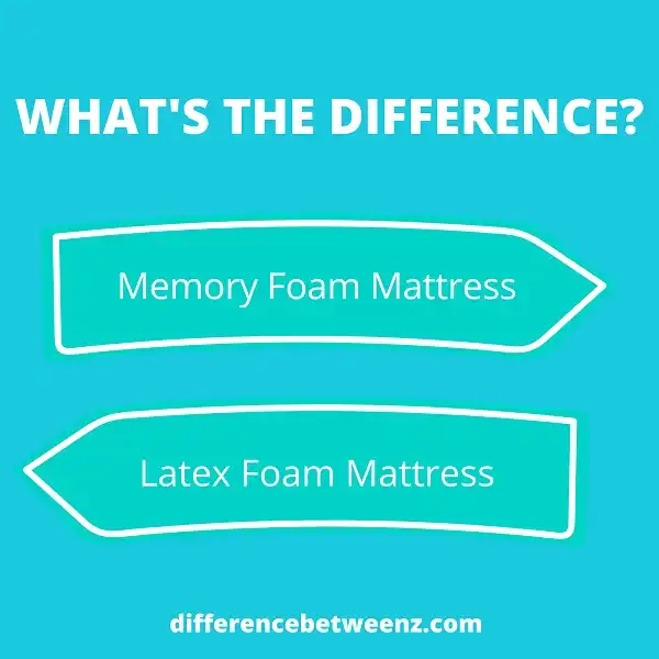 Difference between Memory Foam and Latex Foam Mattresses