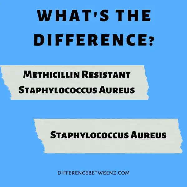 Difference between Methicillin Resistant Staphylococcus Aureus and Staphylococcus Aureus