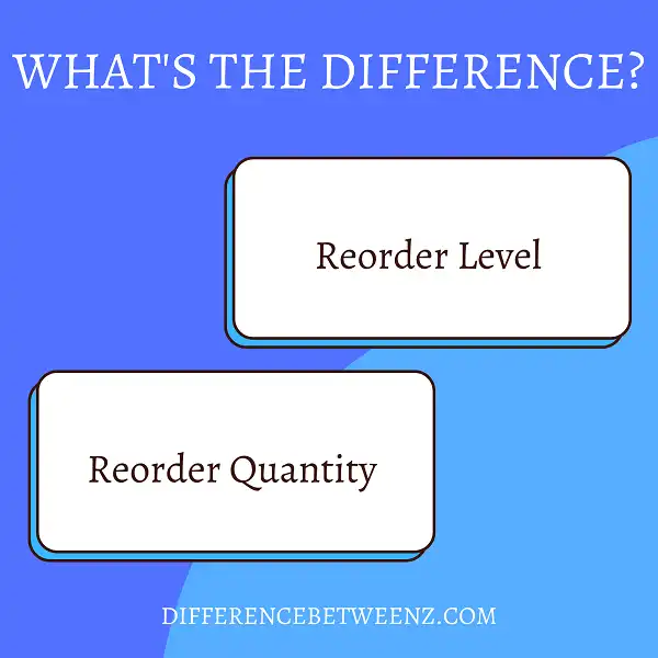 Difference between Reorder Level and Reorder Quantity