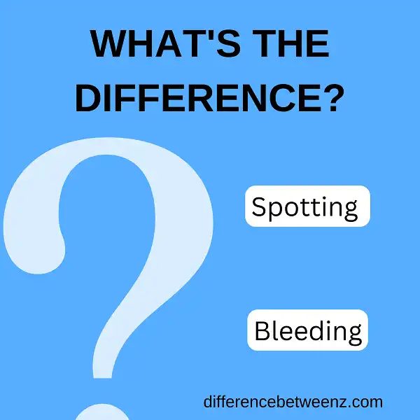 Difference between Spotting and Bleeding