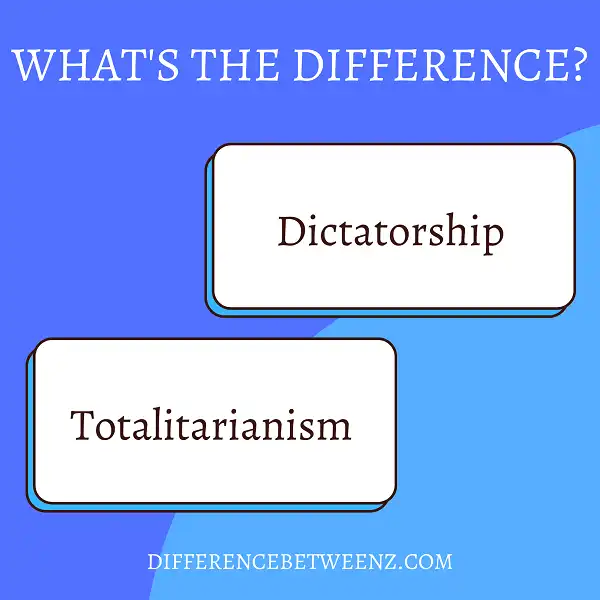 Difference between Totalitarianism and Dictatorship