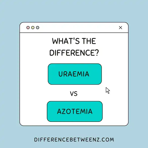 Difference between Uraemia and Azotemia