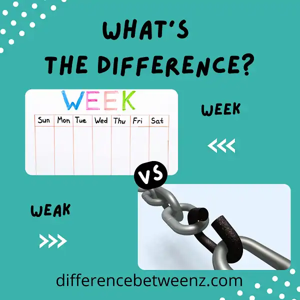 Difference between Week and Weak