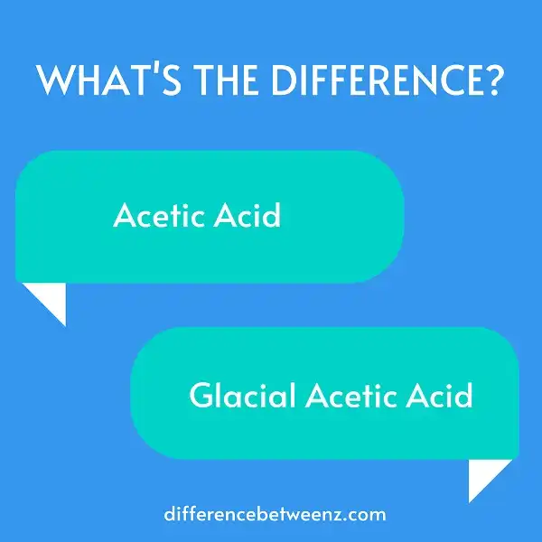 Difference Between Acetic Acid and Glacial Acetic Acid