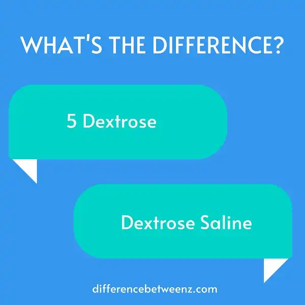 Difference between 5 Dextrose and Dextrose Saline